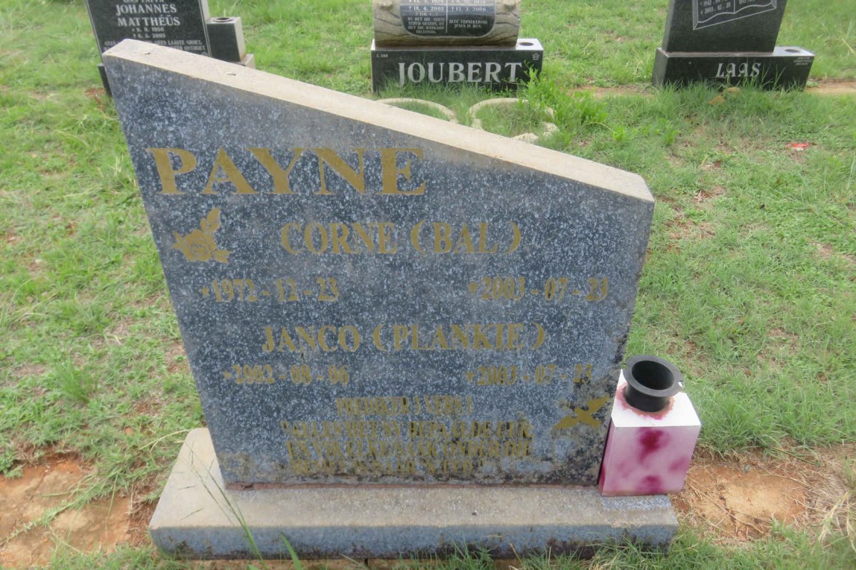 PAYNE Corne 1972-2003 :: PAYNE Janco 2002-2003