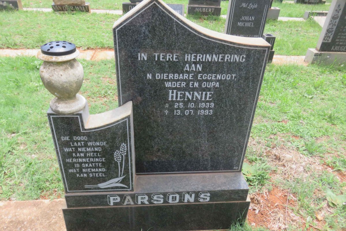 PARSONS Hennie 1939-1993