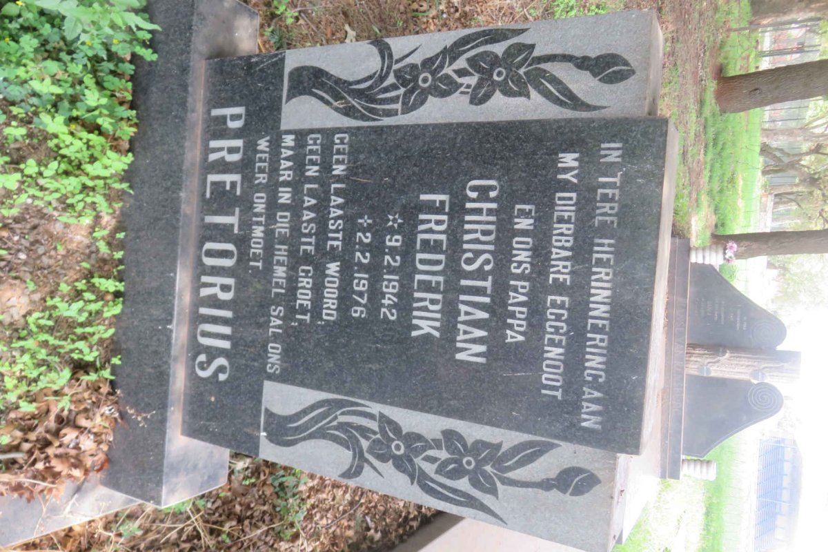 PRETORIUS Christiaan Frederik 1942-1976
