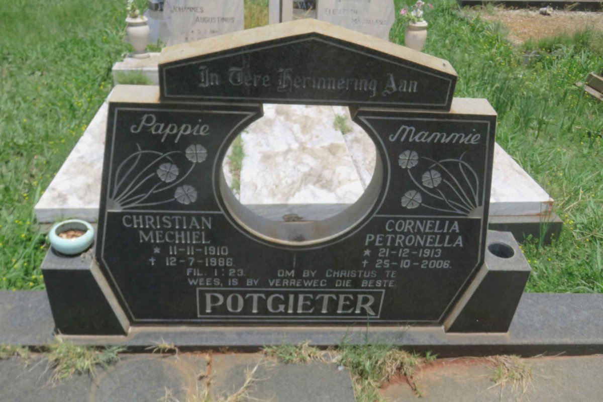 POTGIETER Christian Mechiel 1910-1986 &amp; Cornelia Petronella 1913-2006