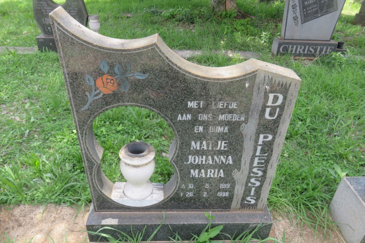 PLESSIS Matje Johanna Maria, du 1919-1998