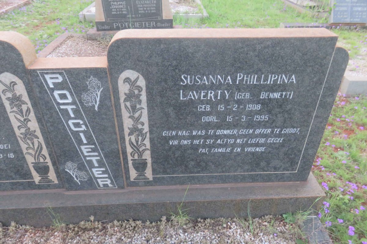 POTGIETER Michiel Coenraad 1907-1959 & Susanna Philippina LAVERTY nee BENNETT 1908-1995 _2