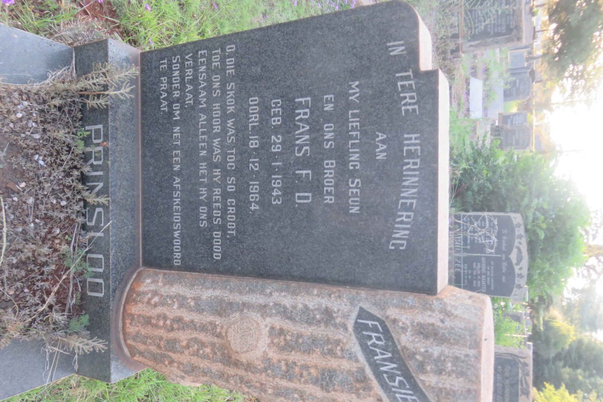 PRINSLOO Frans F.D. 1943-1964
