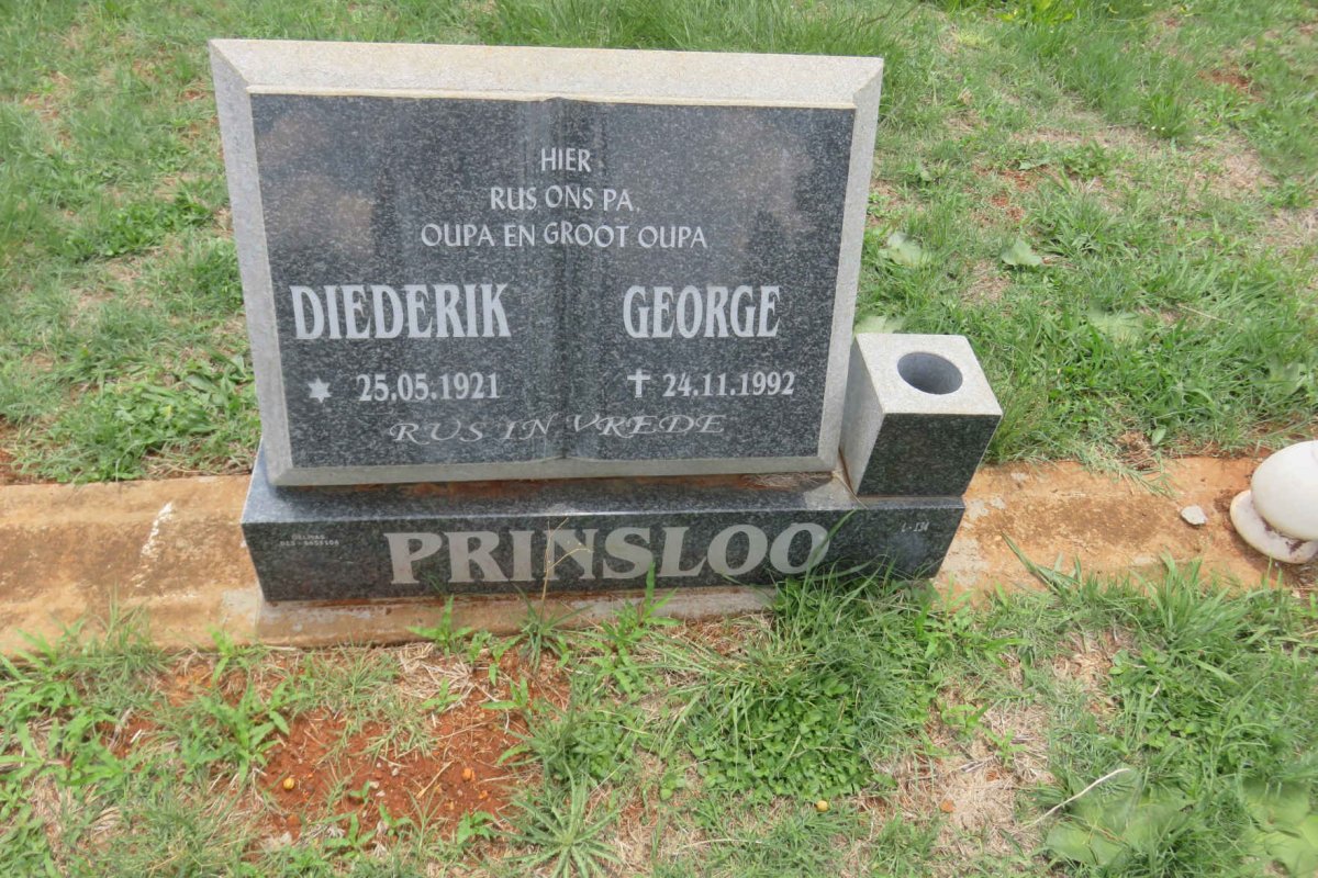 PRINSLOO Diederik George 1921-1992
