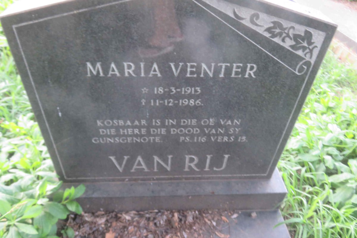 RIJ Maria Venter, van 1913-1986