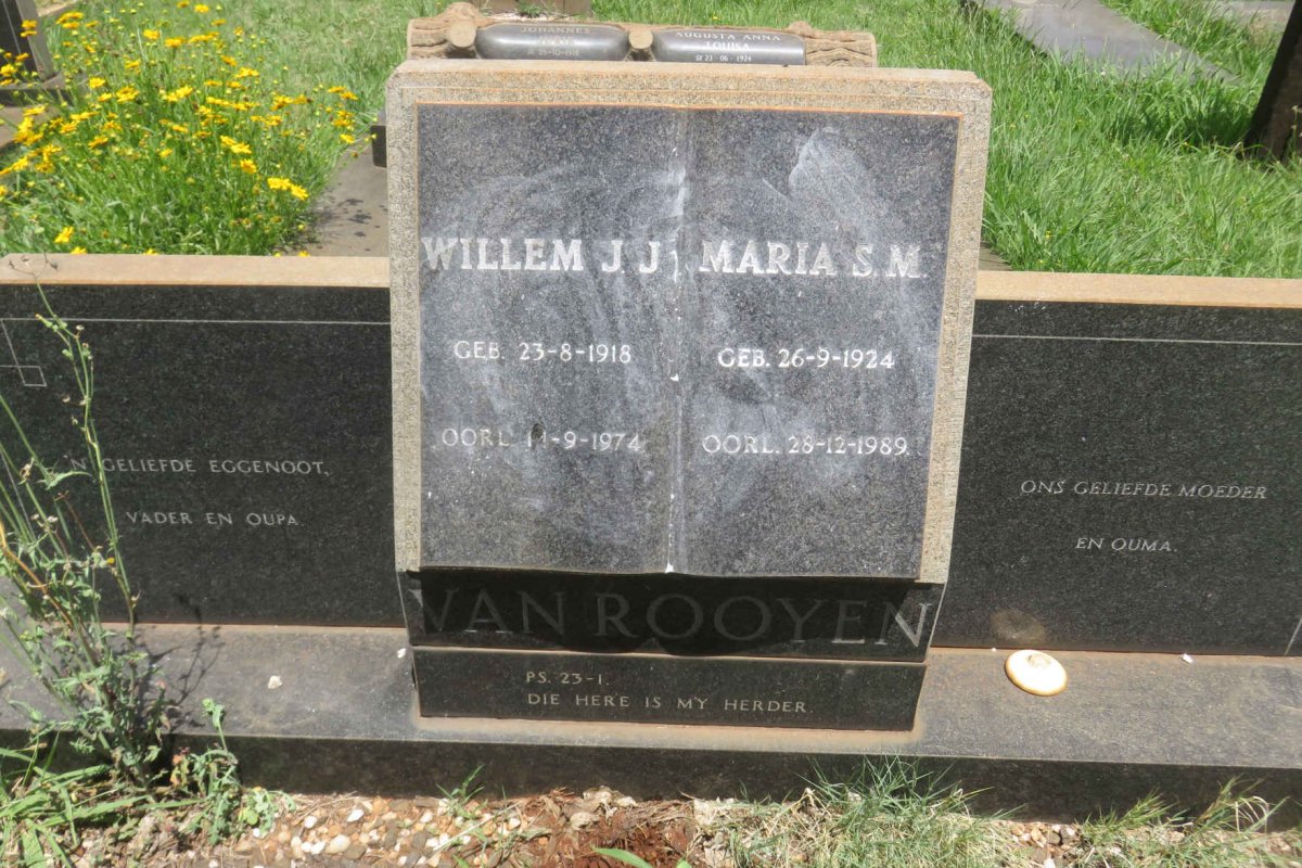 ROOYEN Willem J.J., van 1918-1974 &amp; Maria S.M. 1924-1989