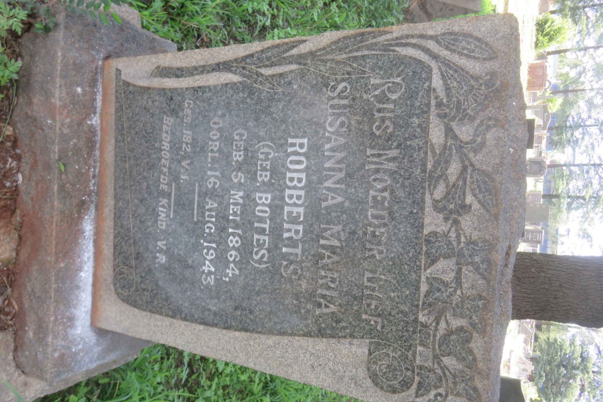 ROBBERTS Susanna Maria nee BOTES 1864-1943