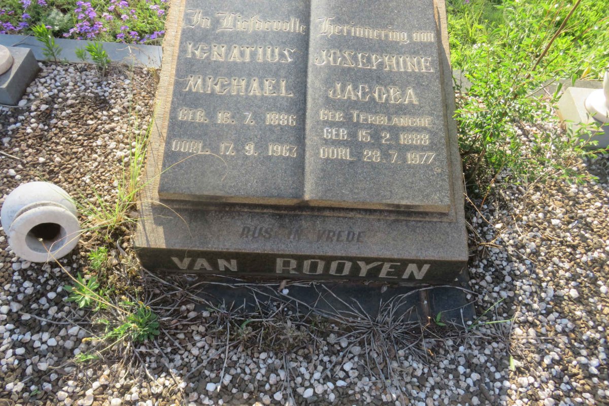 ROOYEN Ignatius Michael, van 1886-1963 &amp; Josephine Jacoba TERBLANCHE 1888-1977