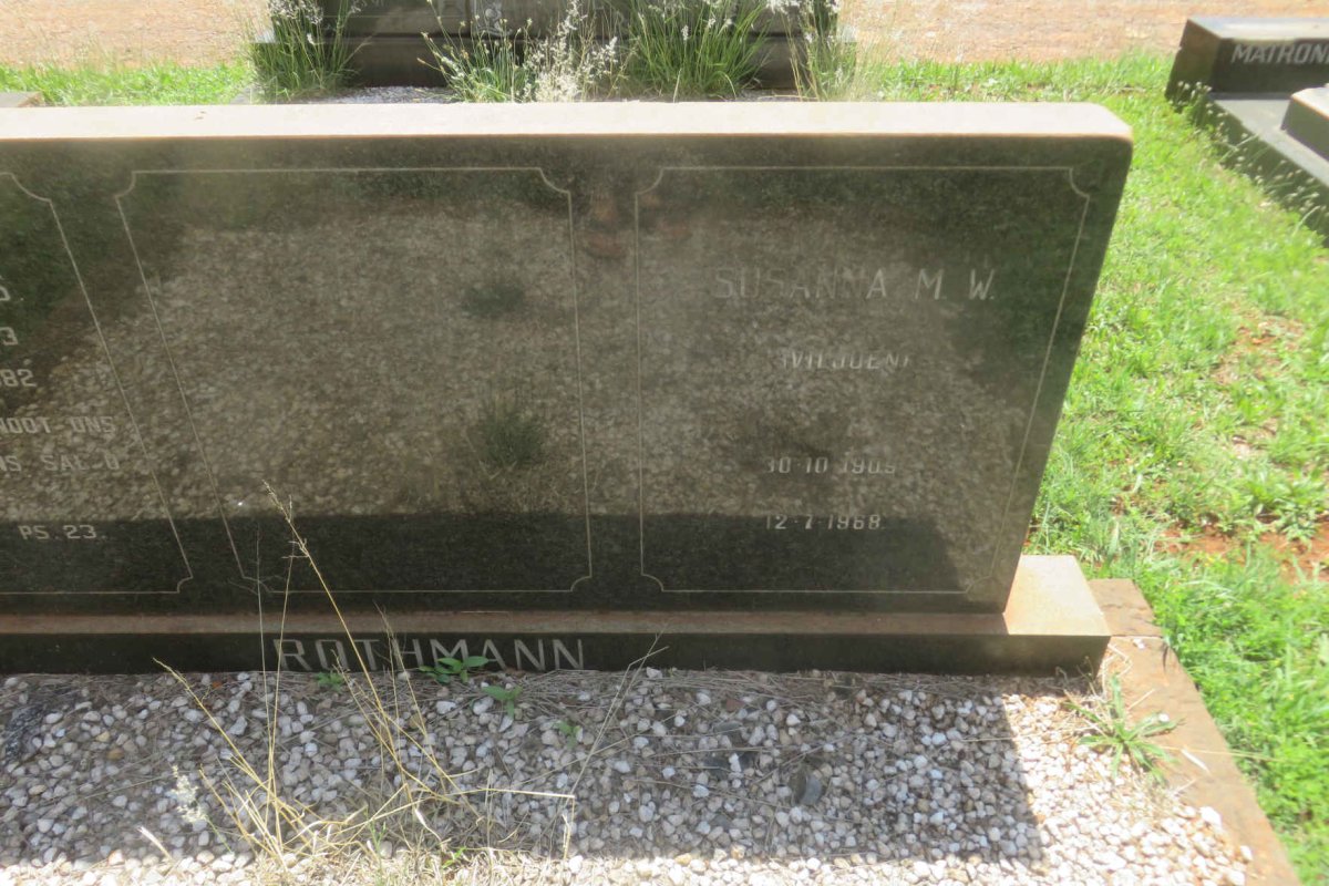 ROTHMANN Hendrik J.S. 1903-1982 &amp; Susanna M.W. VILJOEN 1909-1968