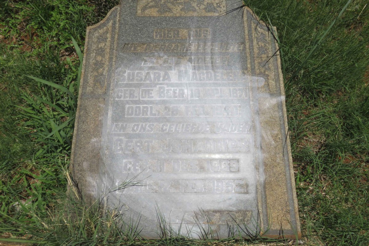ROUX Gert Johannes 1869-1952 &amp; Susara Magdalena 1871-1946 