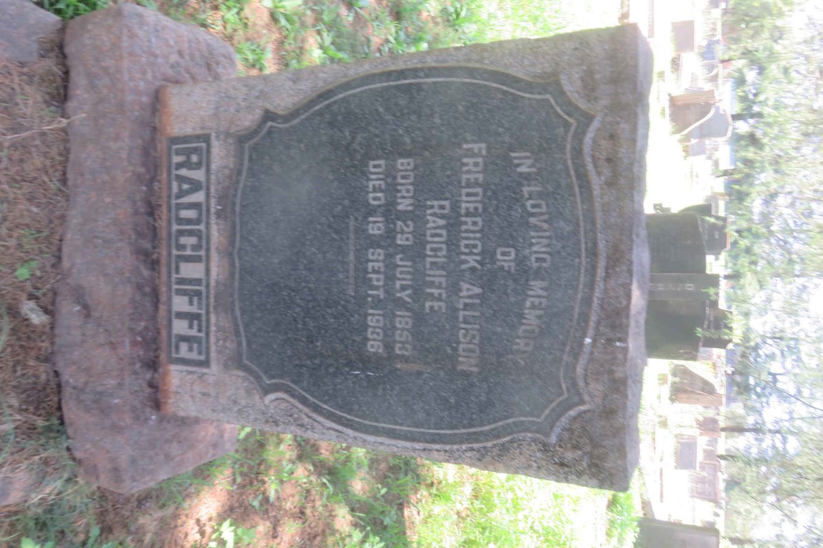 RADCLIFFE Frederick Allison 1853-1936