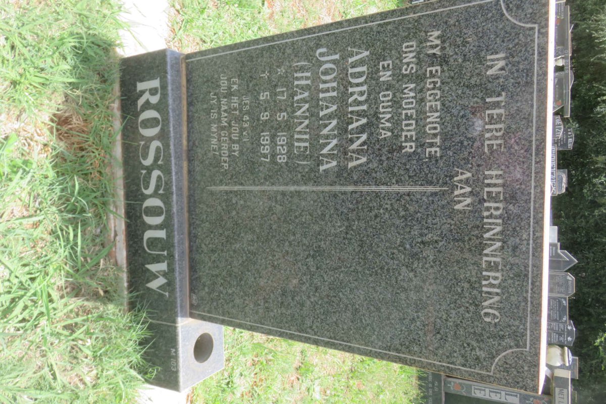 ROSSOUW Adriana Johanna 1928-1997