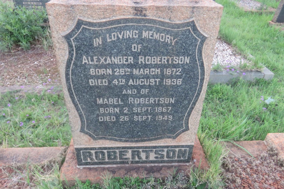 ROBERTSON Alexander 1872-1936 &amp; Mabel 1867-1949
