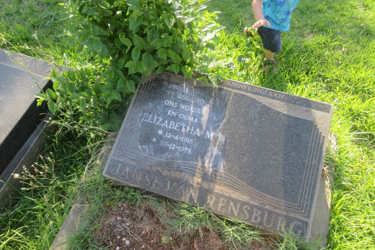 RENSBURG Elizabeth M., Janse van 1916-1978