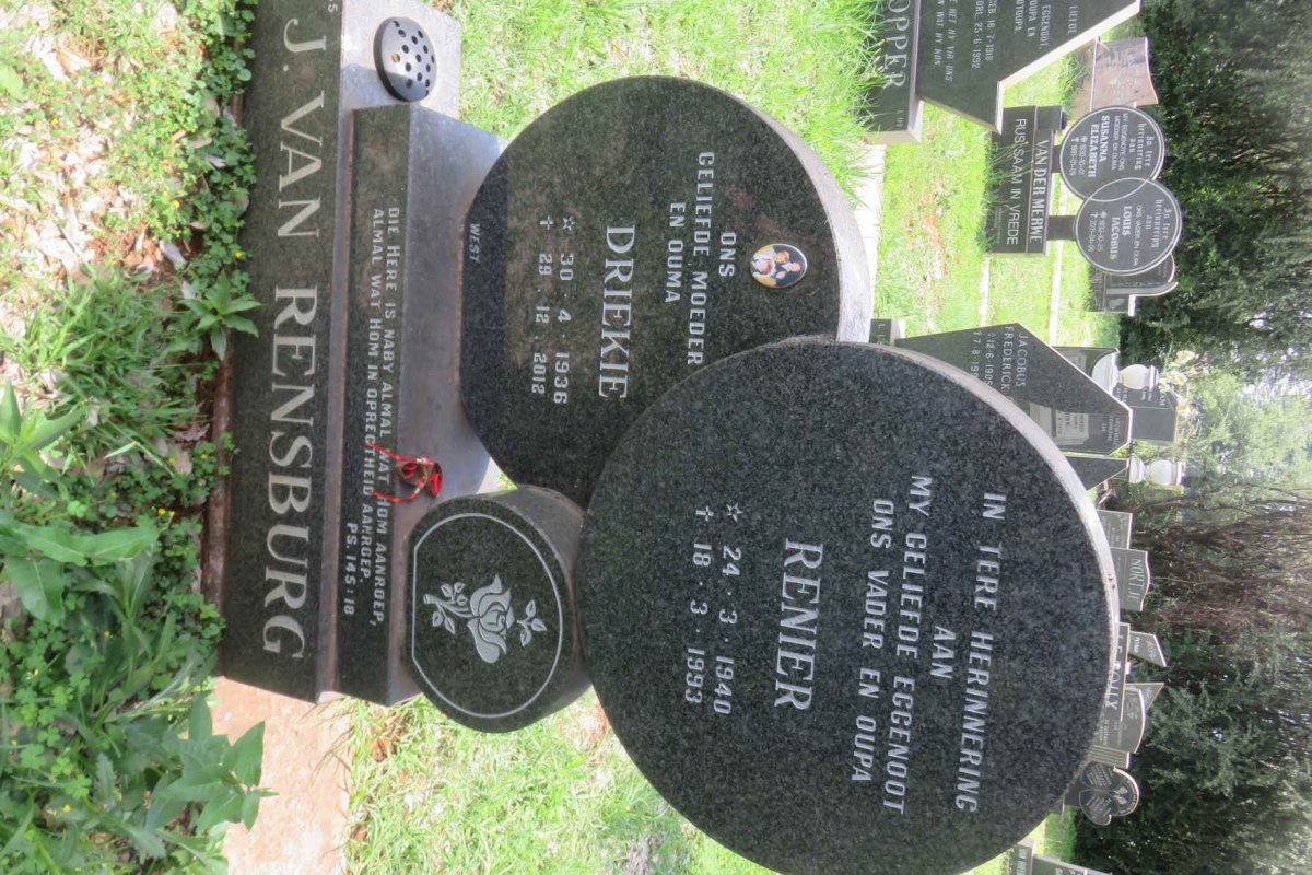RENSBURG Renier, J.v. 1940-1993 & Driekie 1936-2012
