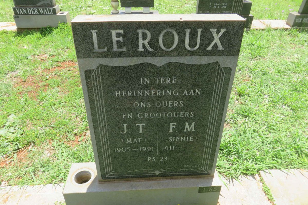 ROUX J.T. 1905-1991, le &amp; F.M. 1911-