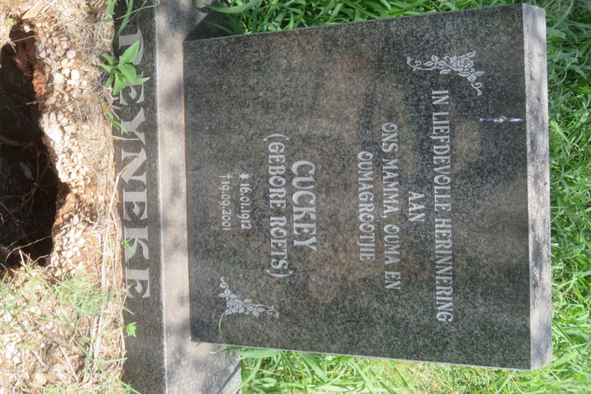 REYNEKE Cuckey nee ROETS 1912-2001