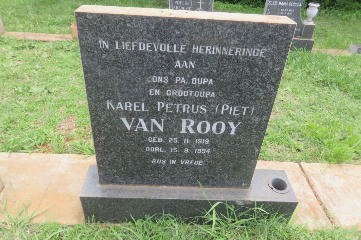 ROOY Karel Petrus, van 1919-1994