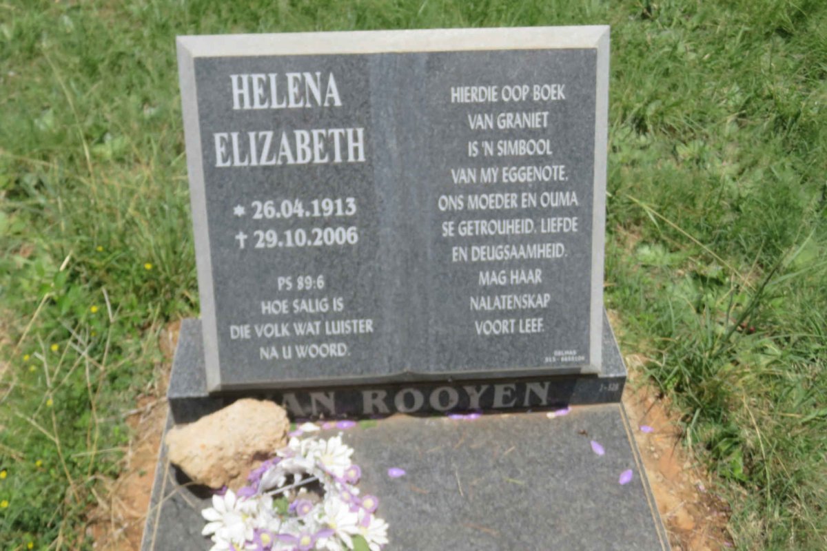 ROOYEN Daniël Jacobus, van 1921-2011 &amp; Helena Elizabeth 1913-2006