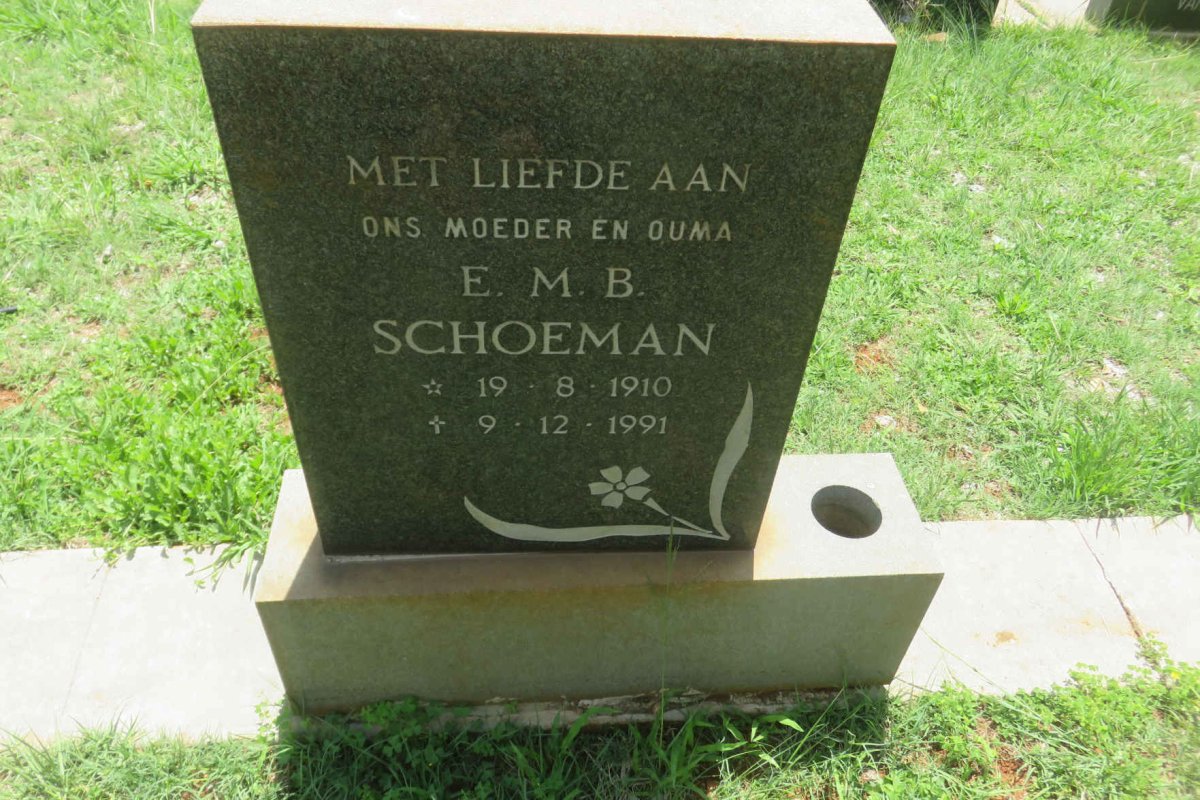 SCHOEMAN E.M.B. 1910-1991