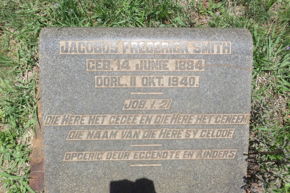 SMITH Jacobus Frederick 1884-1940
