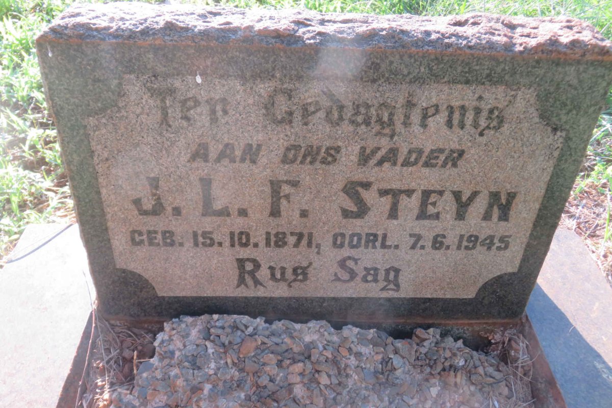 STEYN J.L.F. 1871-1945