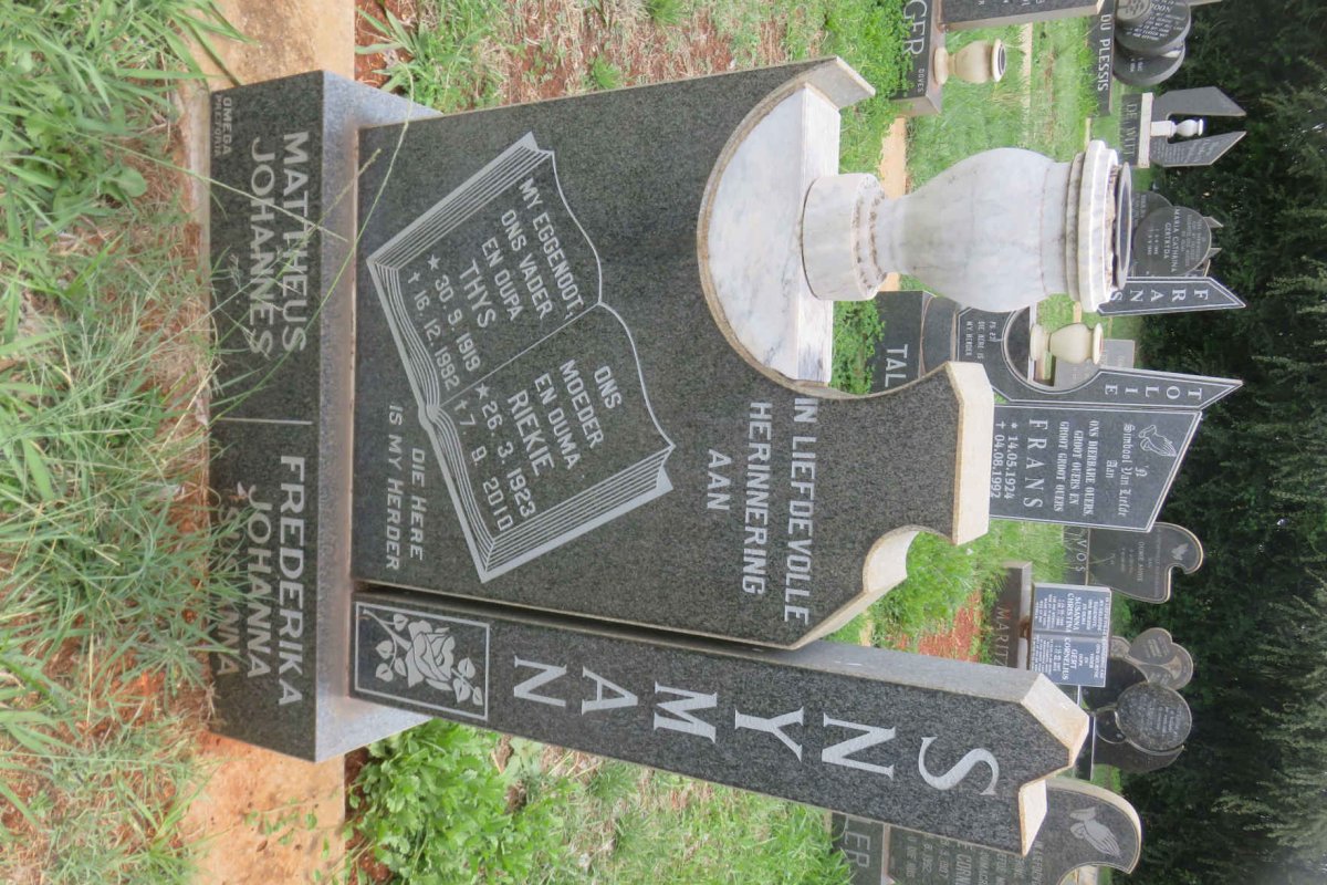 SNYMAN Mattheus Johannes 1919-1992 &amp; Frederika Johanna Susanna 1923-2010