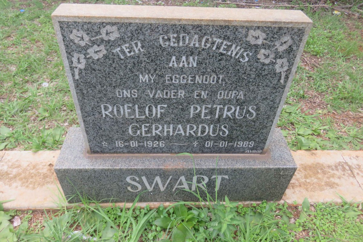 SWART Roelof Petrus Gerhardus 1926-1989