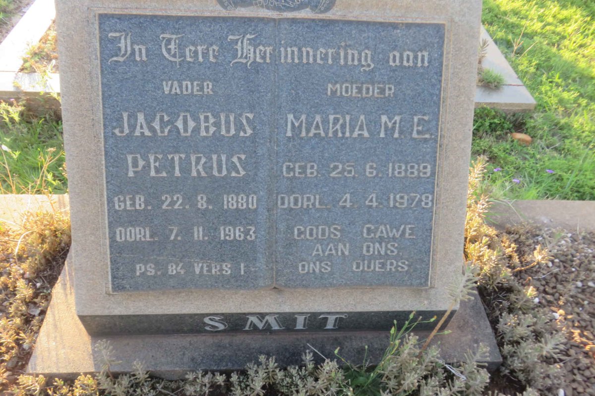SMIT Jacobus Petrus 1880-1963 &amp; Maria M.E. 1889-1978
