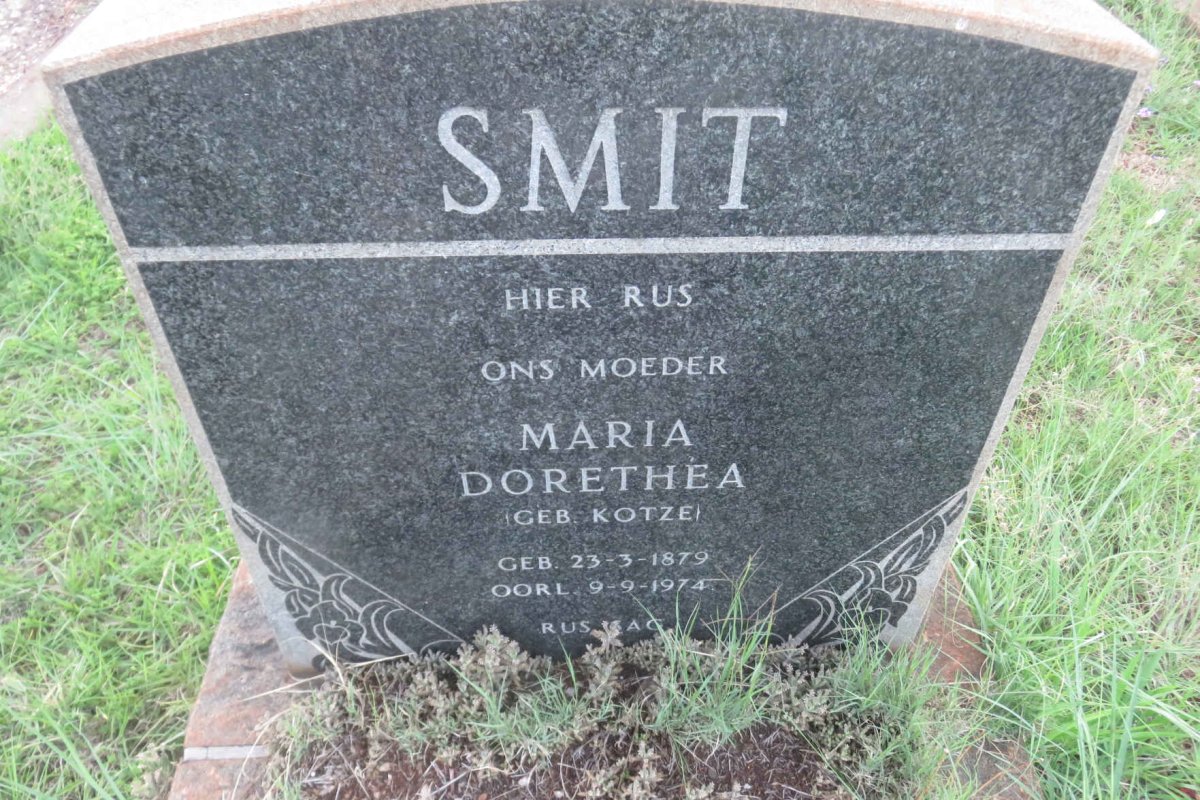 SMIT Maria Dorethea nee KOTZE 1879-1974