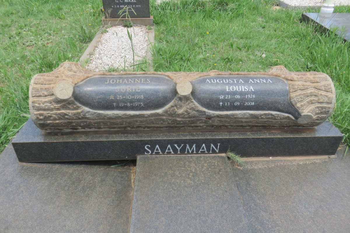 SAAYMAN Johannes Jurie 1918-1975 &amp; Augusta Anna Louisa 1924-2008
