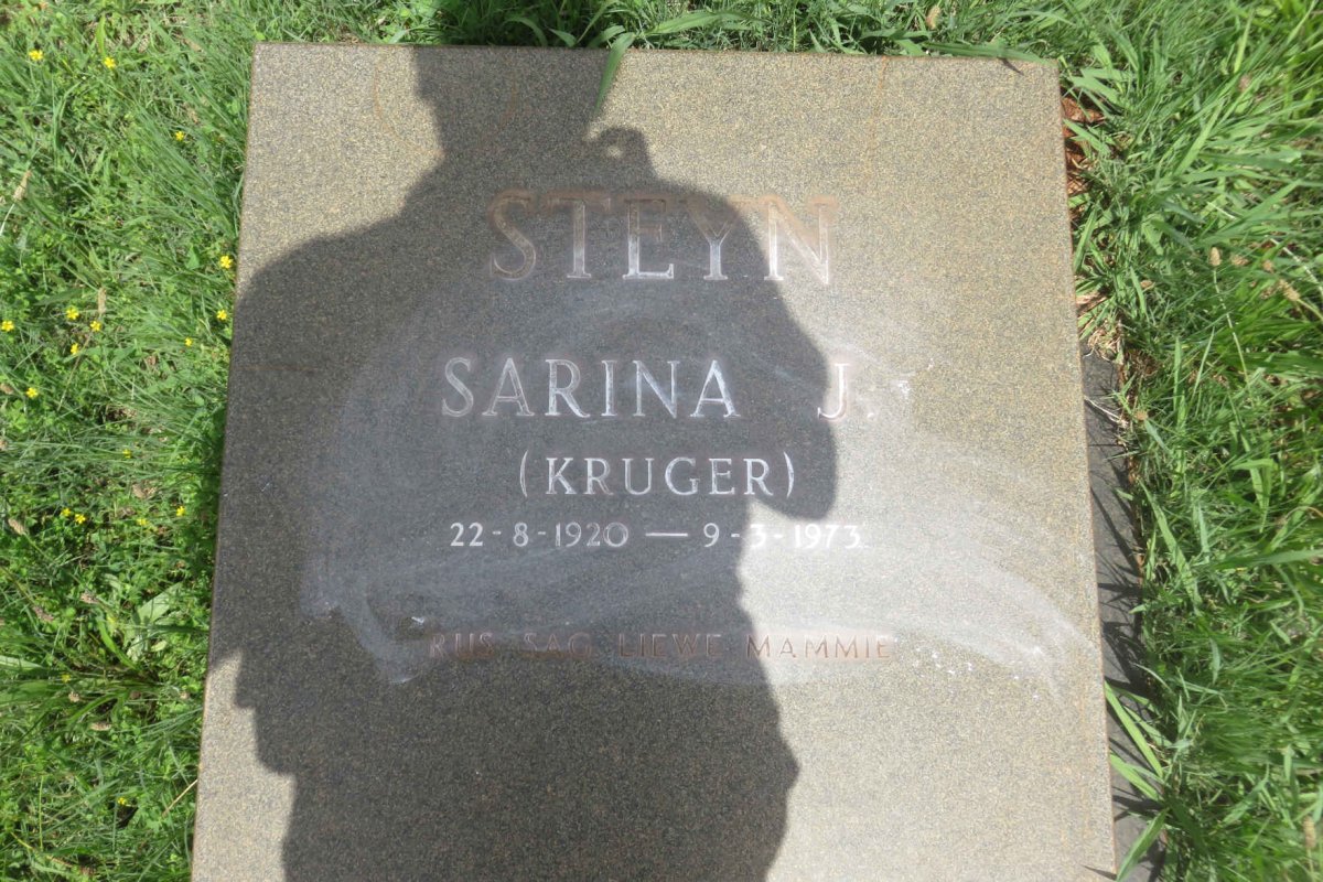 STEYN Sarina J. nee KRUGER 1920-1973