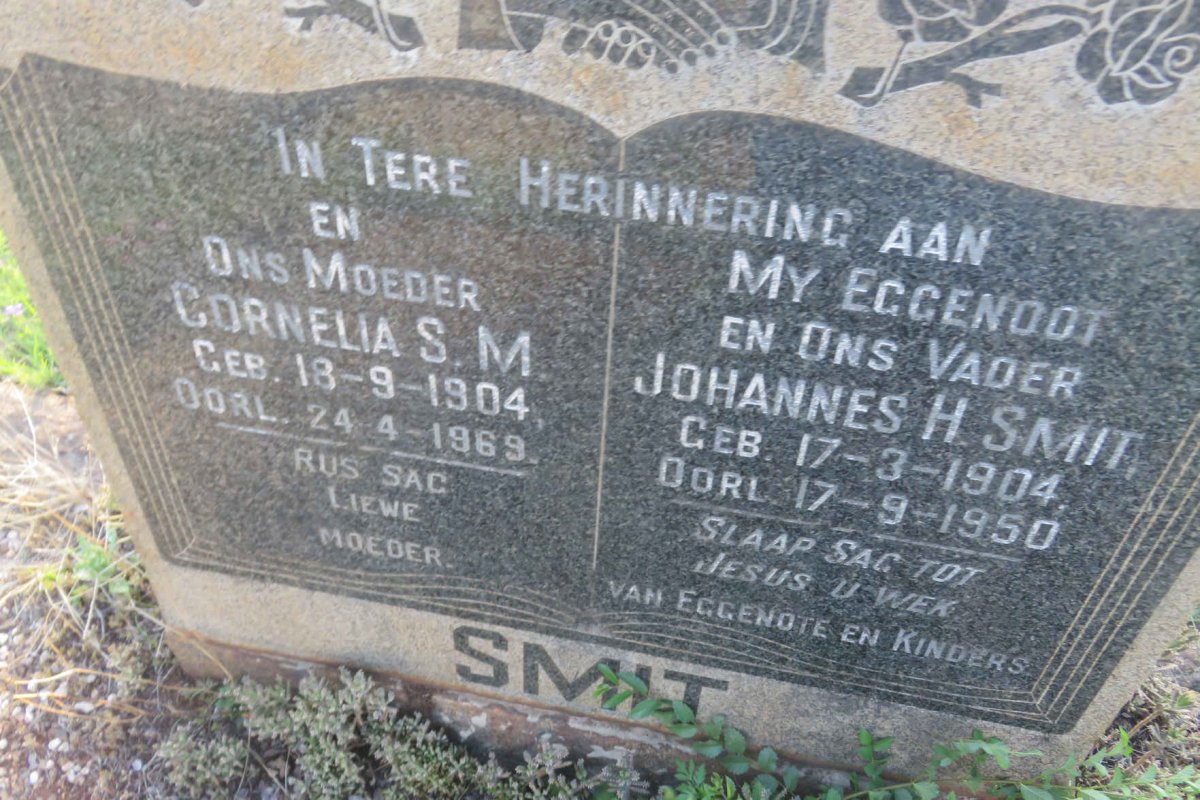 SMIT Johannes H. 1904-1950 &amp; Cornelia S.M. 1904-1969