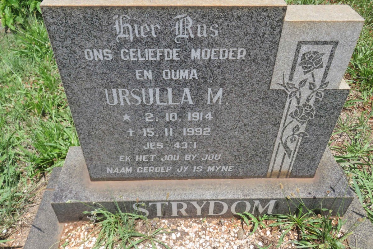 STRYDOM Ursulla M. 1914-1992