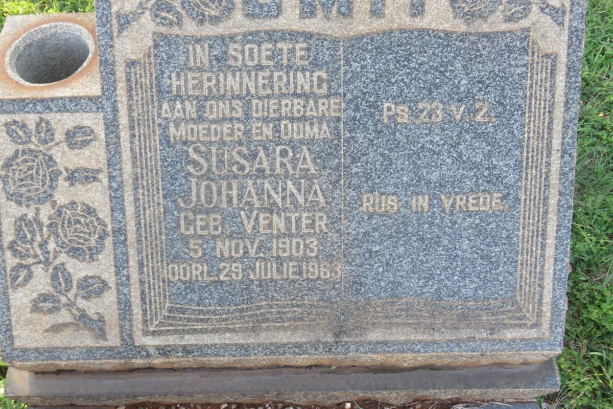 SMIT Susara Johanna nee VENTER 1903-1963