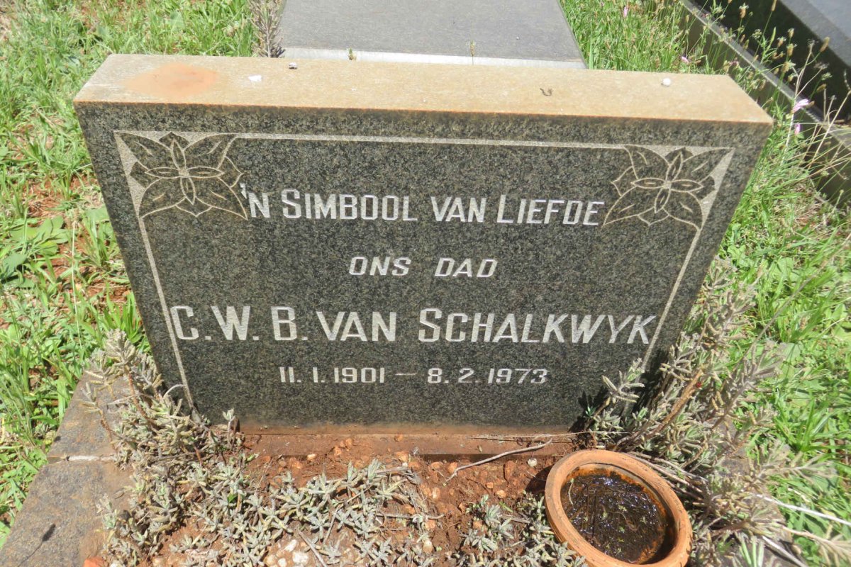 SCHALKWYK C.W.B., van 1901-1973