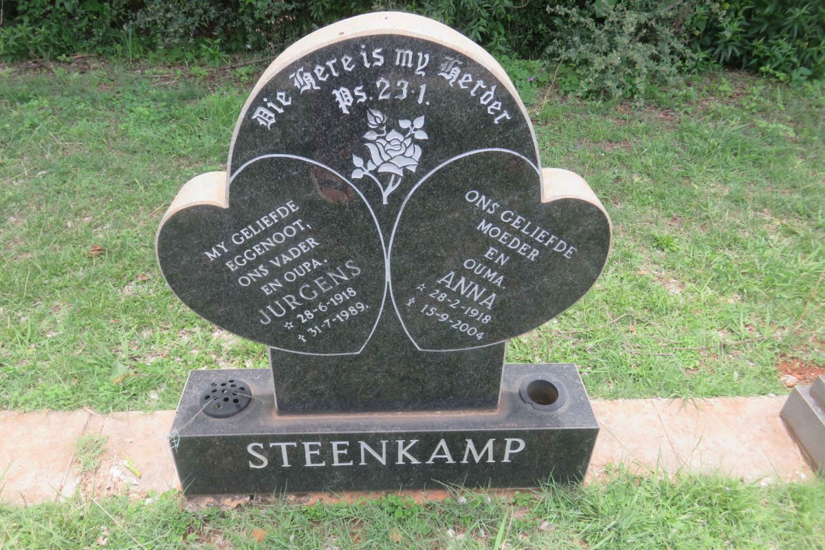 STEENKAMP Jurgens 1918-1989 &amp; Anna 1918-2004