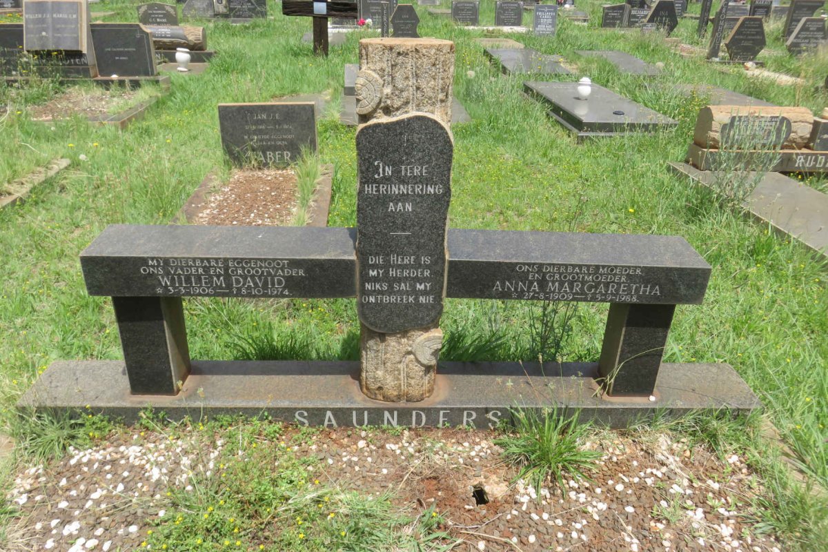 SAUNDERS Willem David 1906-1974 &amp; Anna Margaretha 1909-1988