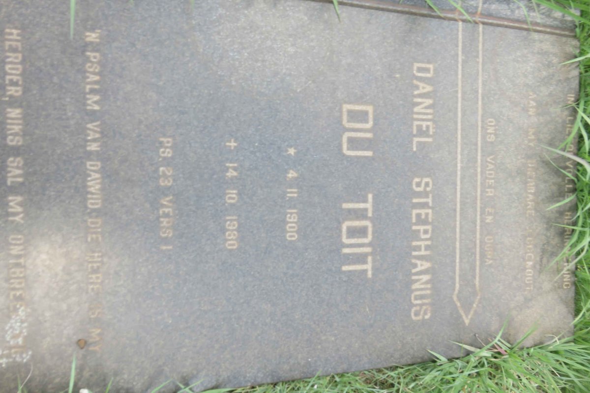 TOIT Daniel Stephanus, du 1900-1980