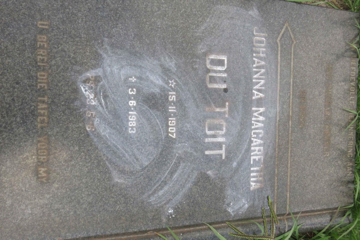 TOIT Johanna Margaretha, du 1907-1983