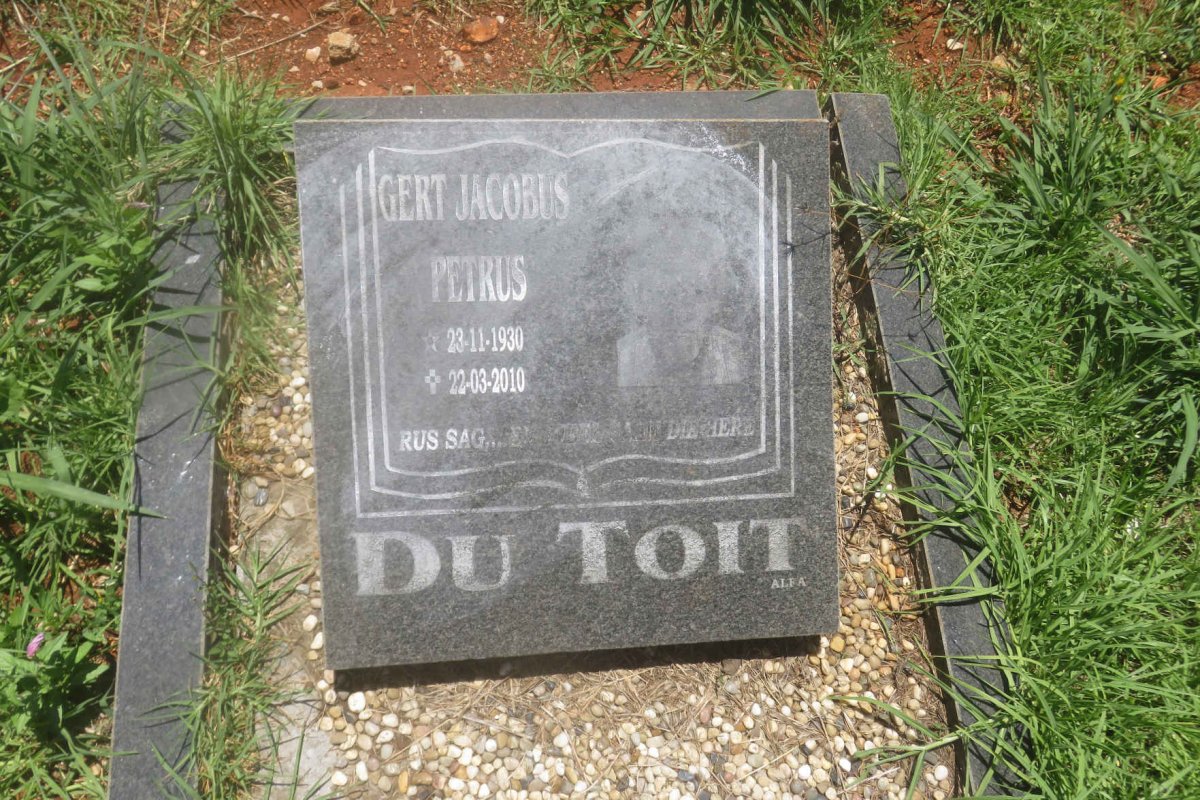 TOIT Gert Jacobus Petrus, du 1930-2010