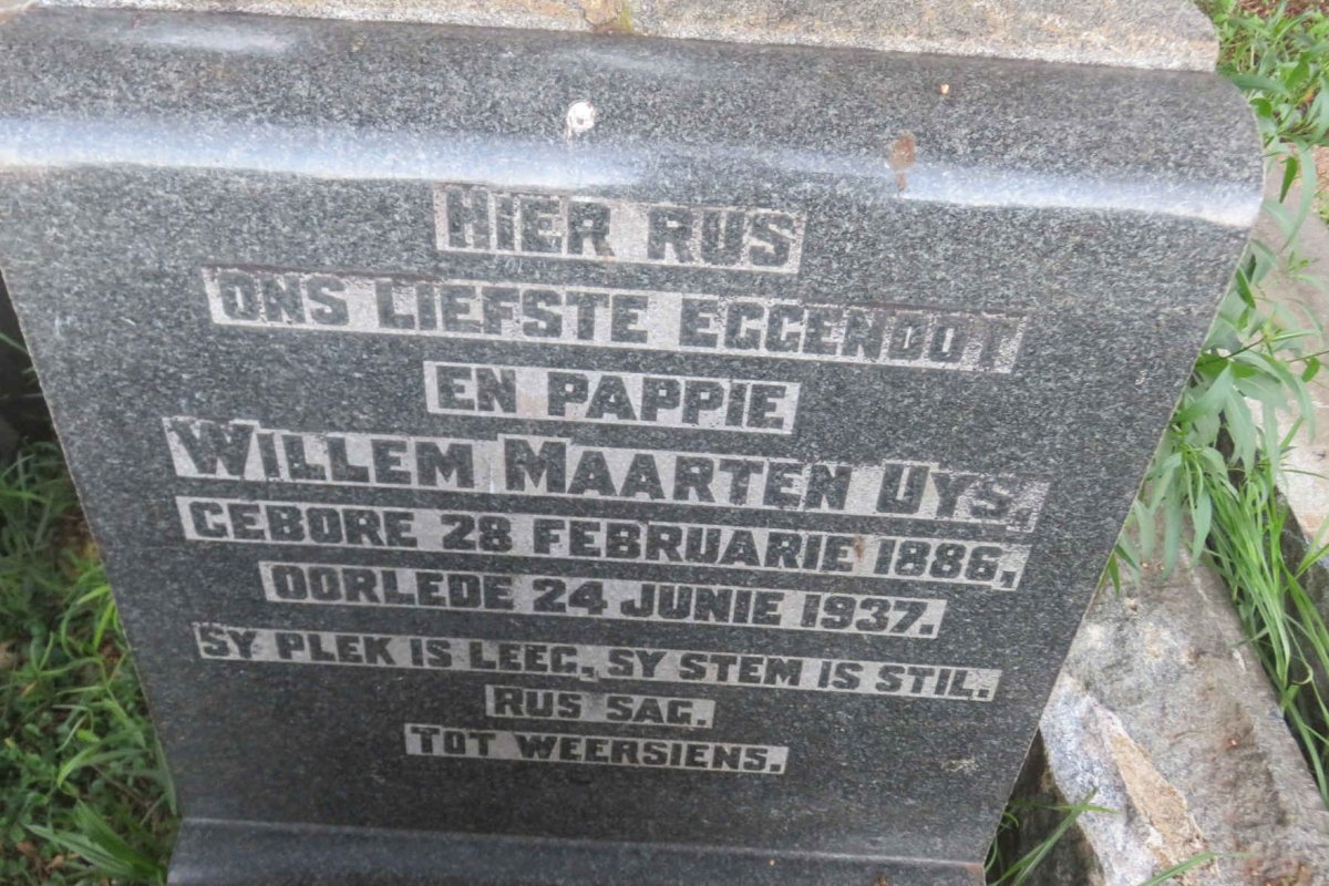 UYS Willem Maarten 1886-1937 & Rachel Jacoba PRINSLOO 1899-1939 _1