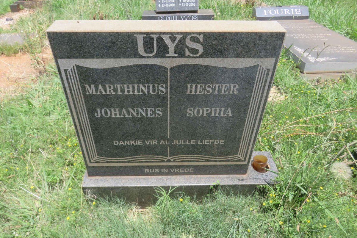 UYS Marthinus Johannes :: UYS Hester Sophia