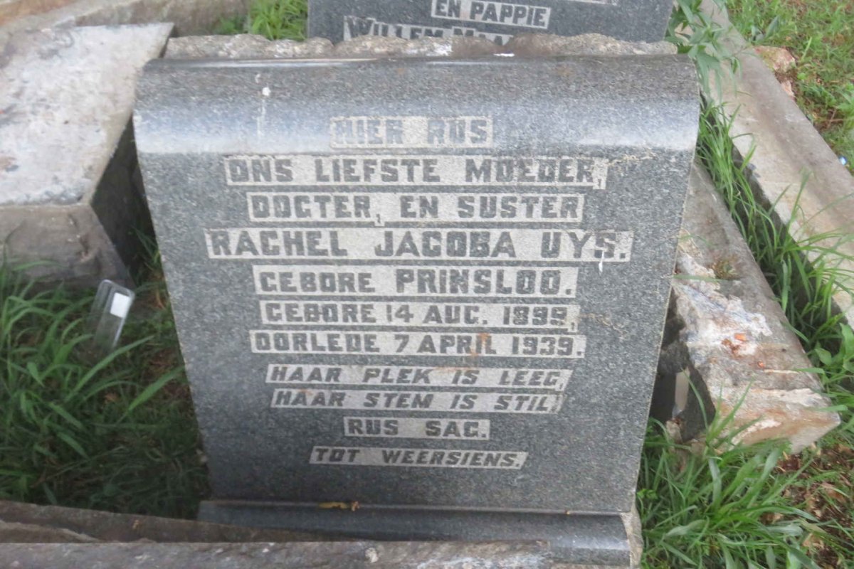 UYS Willem Maarten 1886-1937 & Rachel Jacoba PRINSLOO 1899-1939 _2
