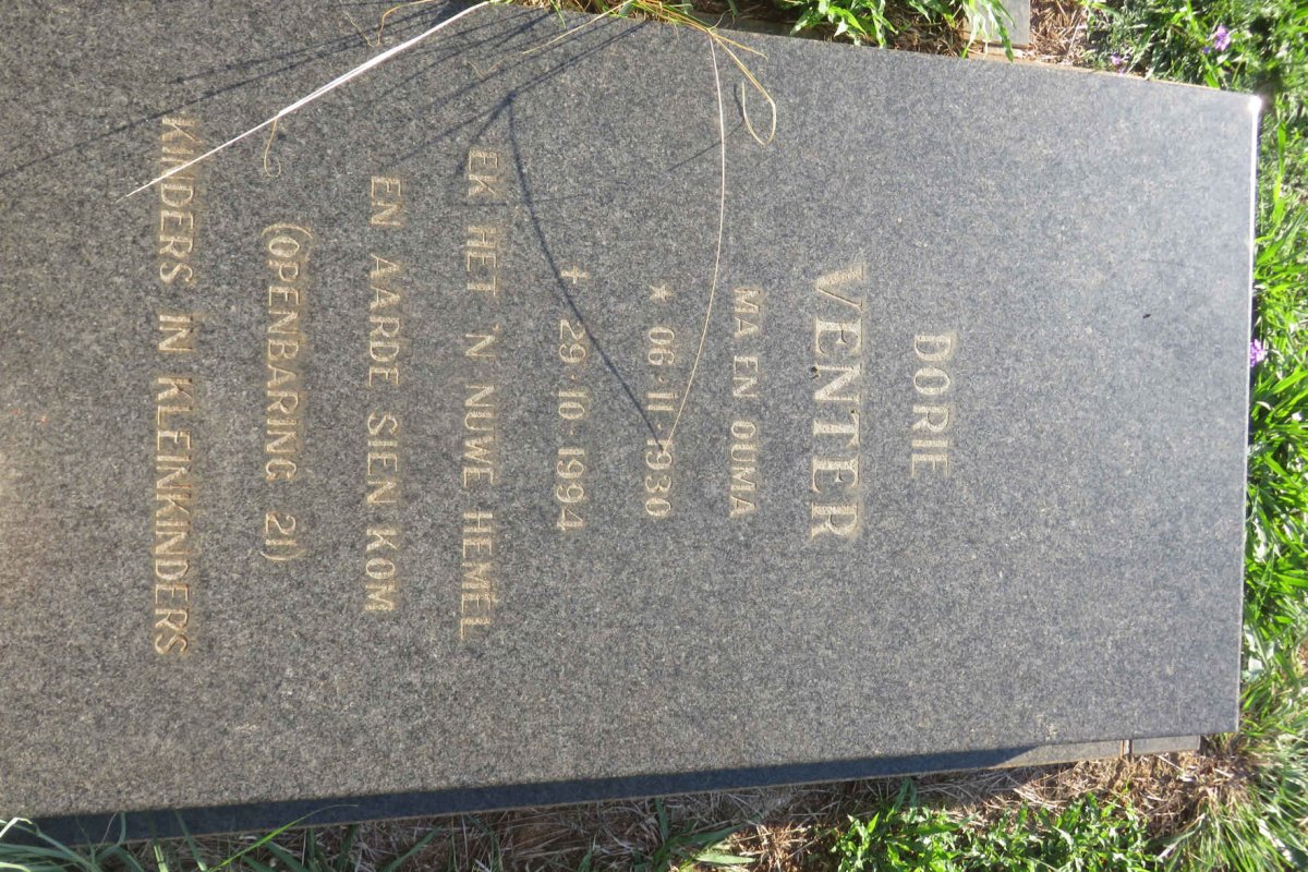 VENTER Dorie 1930-1994