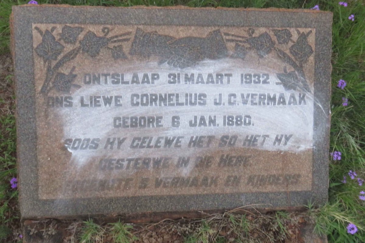 VERMAAK Cornelius J.C. 1880-1932