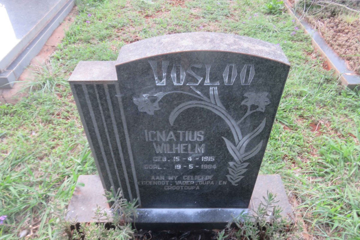 VOSLOO Ignatius Wilhelm 1915-1984