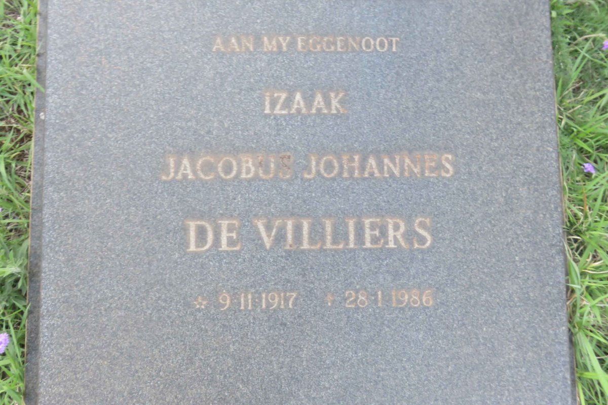 VILLIERS Izaak Jacobus Johannes, de 1917-1986