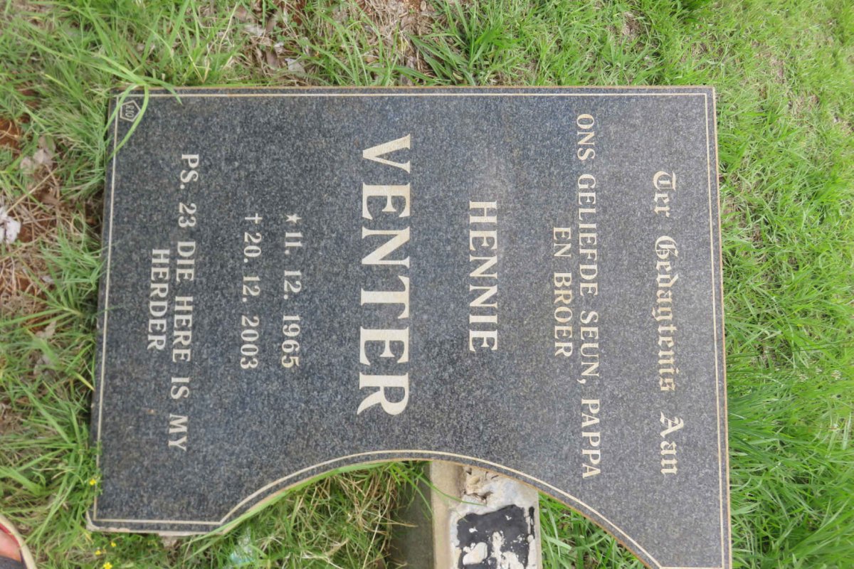 VENTER Hennie 1965-2003