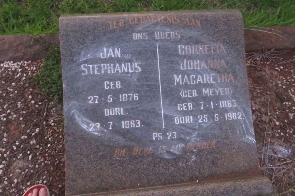 VORSTER Jan Stephanus 1876-1963 &amp; Cornelia Johanna Magaretha MEYER 1883-1962